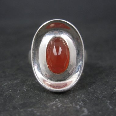 Robert Lee Morris Sterling Carnelian Puddle Ring Size 6 Retired