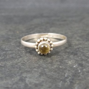 Simple Sterling Citrine Ring Size 8