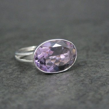 Vintage Amethyst Ring Size 6 Sterling Silver Estate Jewelry