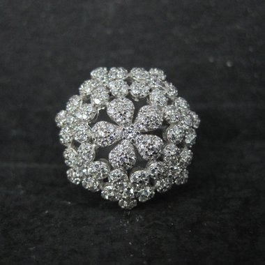 Sterling Silver Flower Ring Size 8 Estate Jewelry