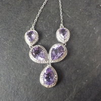 Sterling Silver Amethyst Y Necklace