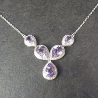 Sterling Silver Amethyst Y Necklace