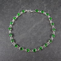 8.4 Carat Chrome Diopside Tennis Bracelet 7.75"