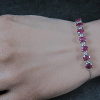 Sterling Silver Ruby Bolo Bracelet