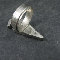Vintage Sterling Silver Jet and Turquoise Inlay Arrowhead Ring Size 6 Betty Rose Billie Navajo