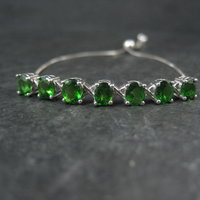 Chrome Diopside Bolo Bracelet Siberian Emerald Sterling Silver