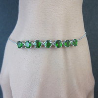 Chrome Diopside Bolo Bracelet Siberian Emerald Sterling Silver