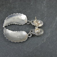 Amethyst Feather Earrings Sterling Silver