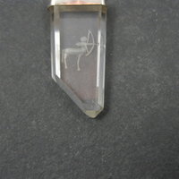 Vintage Sterling Silver Quartz Sagittarius Pendant Necklace