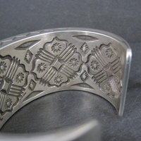 Heavy Thick Native American Sterling Cuff Bracelet 7 Inches Navajo Leander Tahe One of A Kind