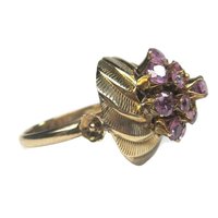 Vintage 10K Amethyst Harem Thai Princess Ring Size 7
