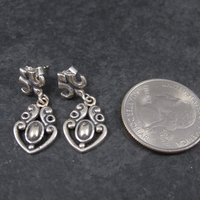 Vintage Sterling Silver Victorian Style Earrings | Antique-Inspired Dangle Earrings | Romantic Old World Jewelry