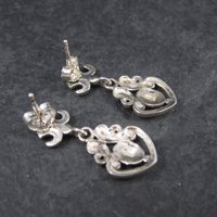Vintage Sterling Silver Victorian Style Earrings | Antique-Inspired Dangle Earrings | Romantic Old World Jewelry