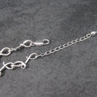 White Zircon Blue Topaz Heart Necklace 18 Inches