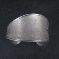 Wide Vintage Sterling Wave Cuff Bracelet Charles Garnier 6.5 Inches
