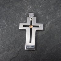 Stainless Steel 18K Gold Cross Pendant