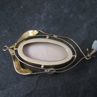 Antique 10K Seed Pearl Cameo Pendant