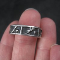 Vintage Sterling Tribal Band Ring Size 10