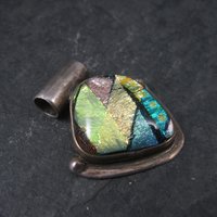 Vintage Sterling Dichroic Glass Pendant