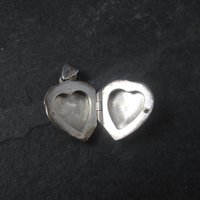 Vintage Sterling Puffy Heart Locket Pendant