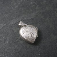 Vintage Sterling Puffy Heart Locket Pendant
