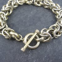Heavy Vermeil Sterling Chainmaille Bracelet 7.5 Inches