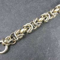 Heavy Vermeil Sterling Chainmaille Bracelet 7.5 Inches