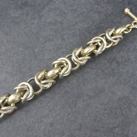 Heavy Vermeil Sterling Chainmaille Bracelet 7.5 Inches