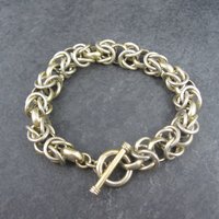 Heavy Vermeil Sterling Chainmaille Bracelet 7.5 Inches