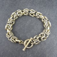 Heavy Vermeil Sterling Chainmaille Bracelet 7.5 Inches
