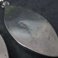 Vintage Mexican Alpaca Silver Black White Earrings