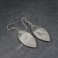 Vintage Mexican Alpaca Silver Black White Earrings