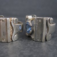 Lot of 2 Large Gemstone Rings Semimounts for Repair