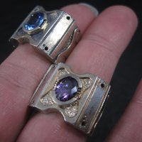 Lot of 2 Large Gemstone Rings Semimounts for Repair