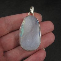 Chunky Sterling Druzy Pendant