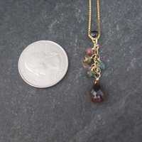 Vintage 14K Briolette Gemstone Pendant Necklace