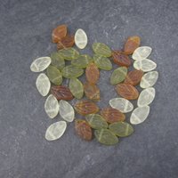 Lot of 36 Glass Leaf Beads 7x11mm