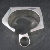 Contemporary Navajo Sterling Cuff Bracelet Ring Set Yellowhorse 6.25 Inches Size 7