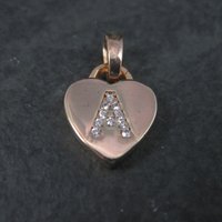 Small Rose Gold Vermeil Initial A Heart Pendant