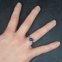 Vintage 14K Star Sapphire Diamond Ring Size 6.5