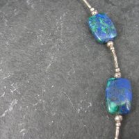 Vintage Sterling Southwestern Azurite Necklace 16 Inches