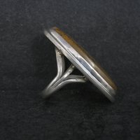 Long Southwestern Sterling Jasper Ring Size 7