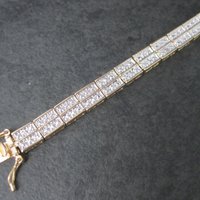 Estate Vermeil Sterling Illusion Bracelet 8.25 Inches