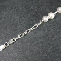 Estate Sterling Pearl Bracelet 7 Inches