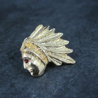Vintage Indian Chief Tie Tack