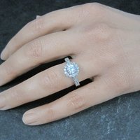 14K Diamond Halo Engagement Ring Size 5.5 Finelli