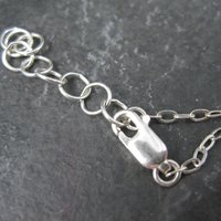 Green Cast Glass Necklace Sterling Silver 16-17 Inches