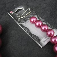 Graduated Pink Glass Pearls Bead Strand Cousins 10-18mm