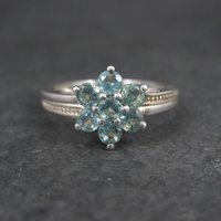Sterling Silver Blue Tourmaline Ring Size 8