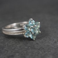 Sterling Silver Blue Tourmaline Ring Size 8